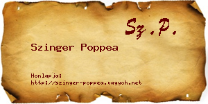 Szinger Poppea névjegykártya